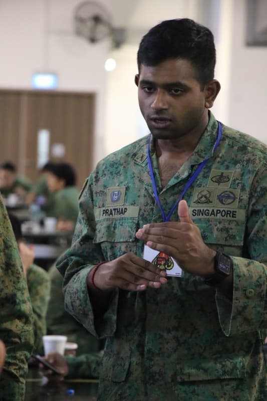 Prathap in Singapore Armed Forces uniform — former Battalion Commander