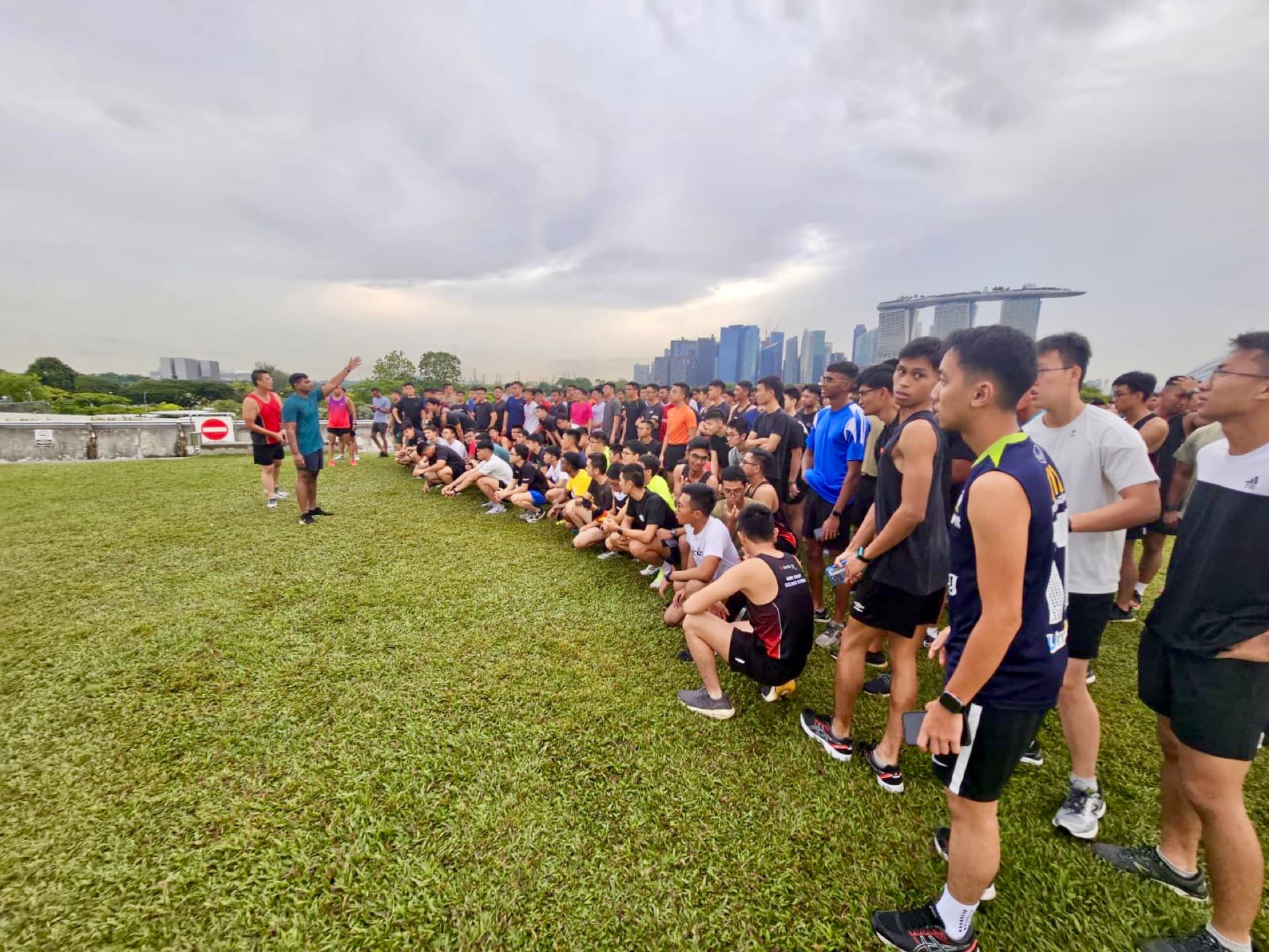 Executive cohort gathered outdoors in Singapore