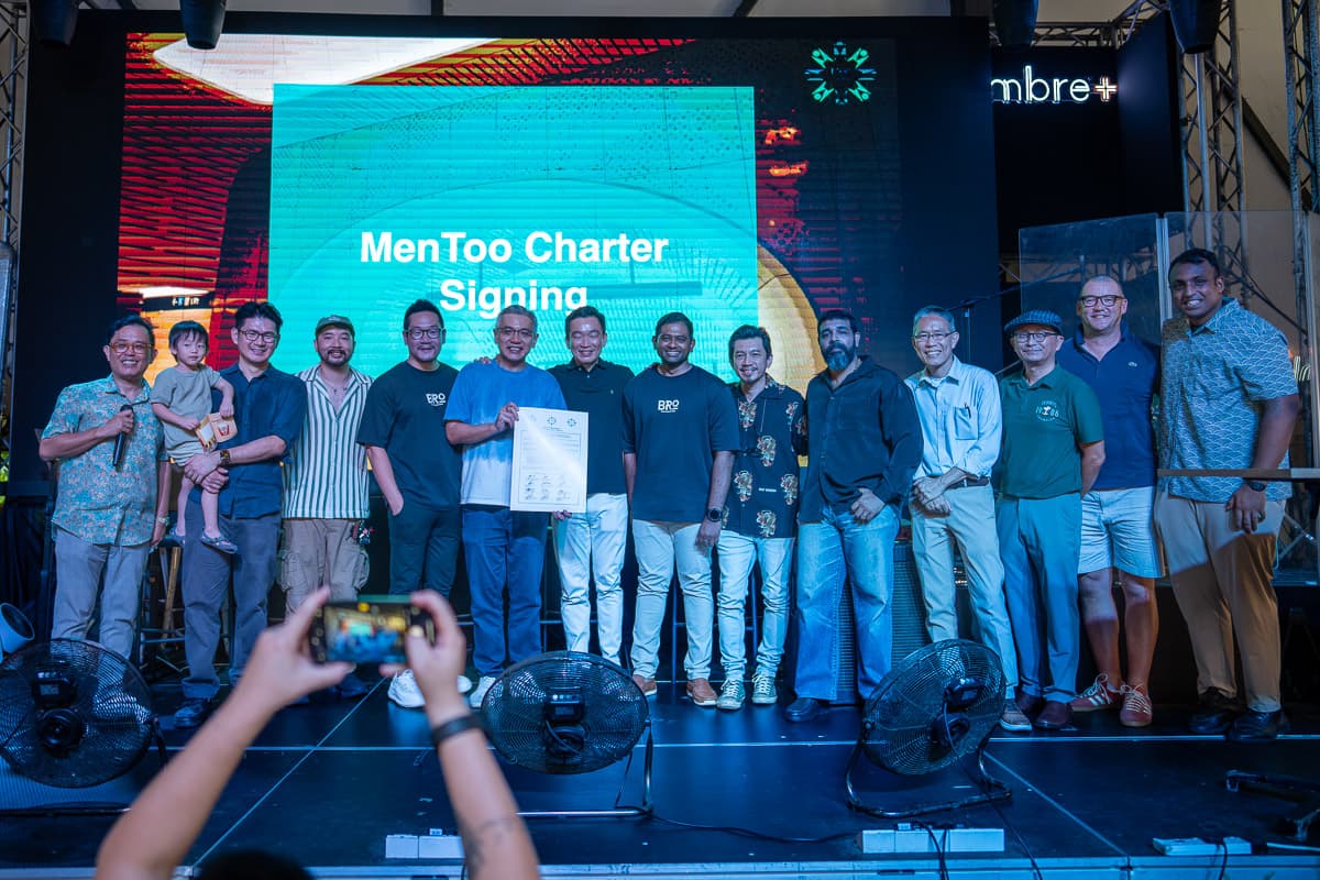 The MenToo Charter signing in Singapore, Prathap among the signatories on stage